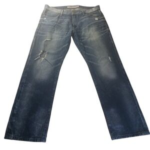Express Rocco‎ Slim Fit Straight Leg Jeans 34x30 Distressed Denim Casual Modern